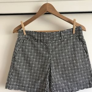 LOFT Black & White Print Linen Shorts*